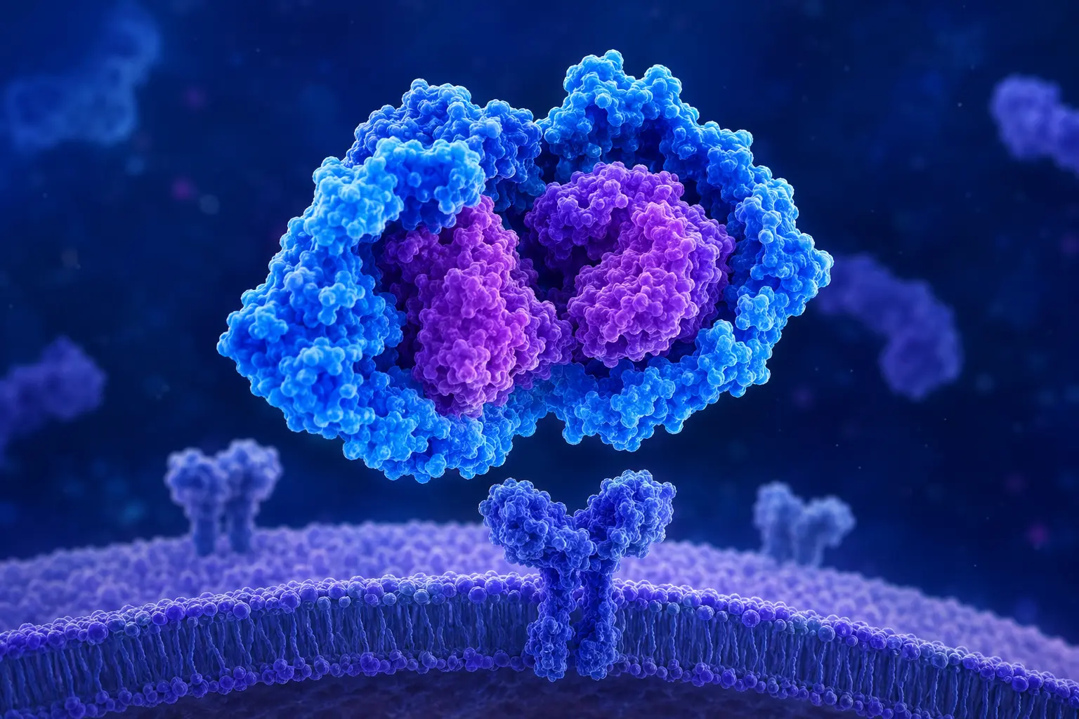 Conceptual follistatin protein surrounding a signaling protein