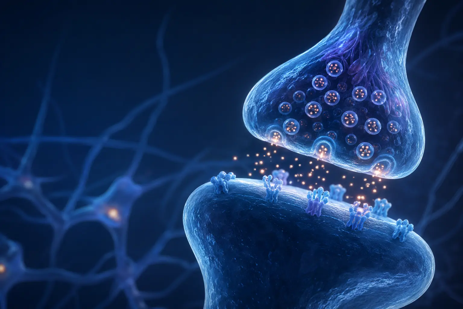 Conceptual neuropeptide signaling between neurons and synapses