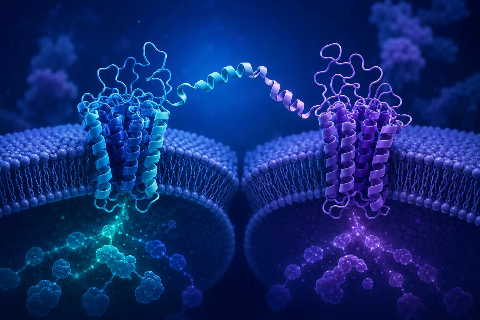 Conceptual peptide engaging two distinct cell-surface receptors